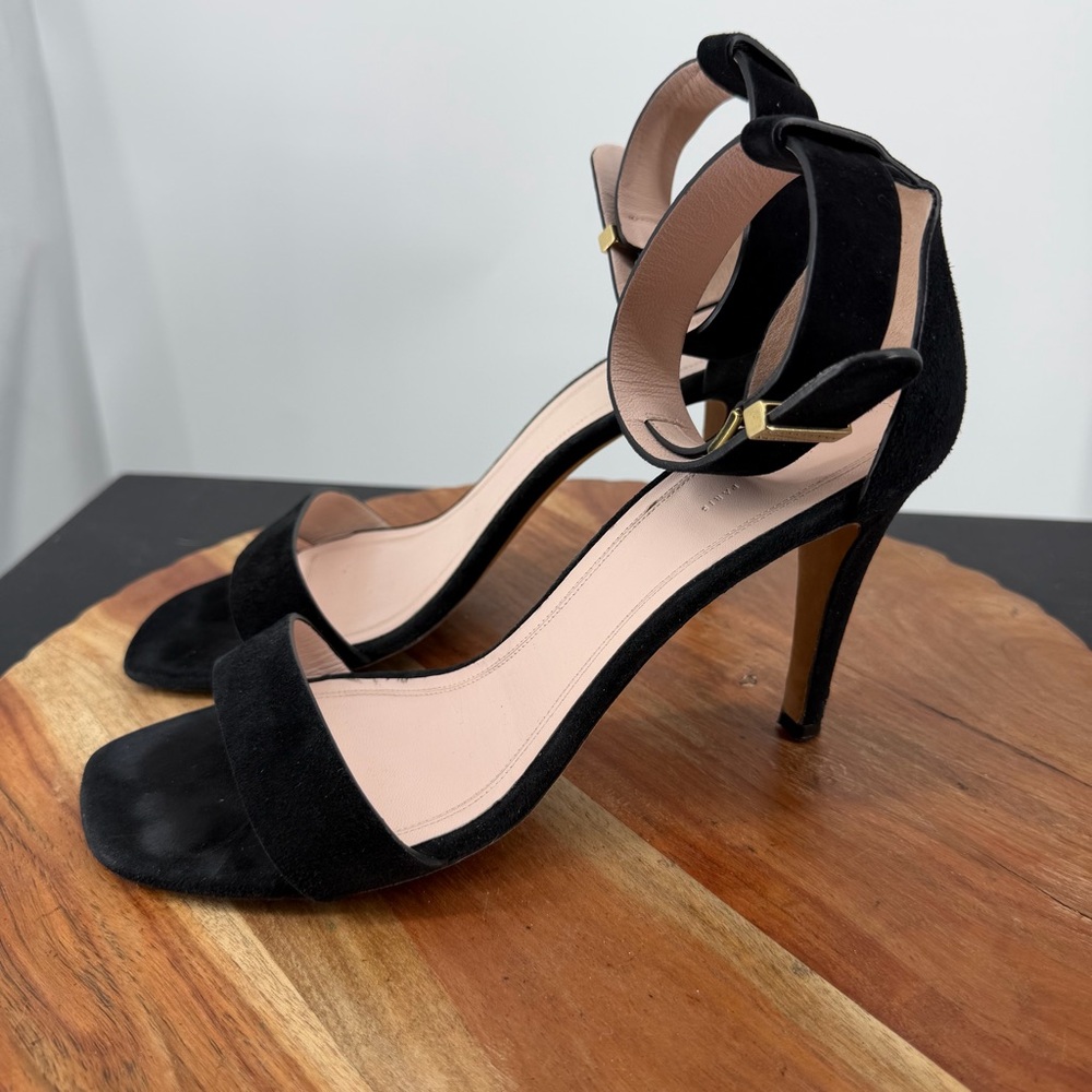 Celine Paris Black Suede Leather Sandal Ankle Strap Heels - EU 38.5 - Picture 5 of 9
